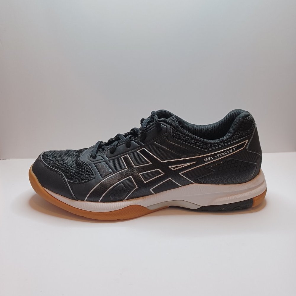 ASICS Gel Rocket Shoes Womens 8 Black and White Sneakers